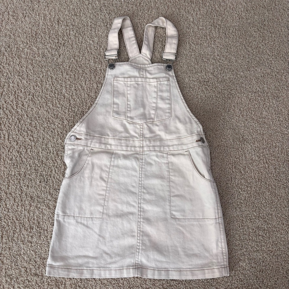 H&M - Girls Cream Denim Overalls
